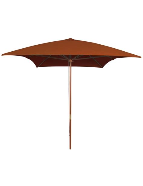 Parasol D Ext Rieur Avec M T En Bois Terre Cuite X Cm Jardinao