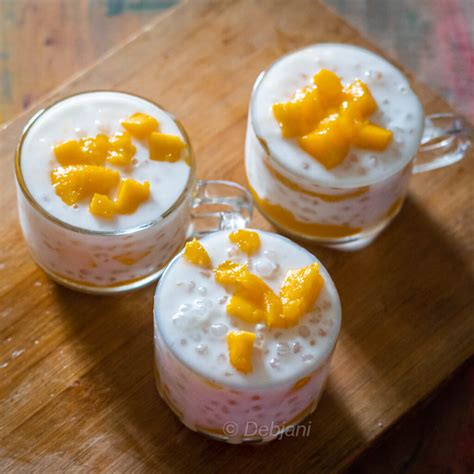 Coconut Tapioca Pudding With Mango Recipe Debjanir Rannaghar