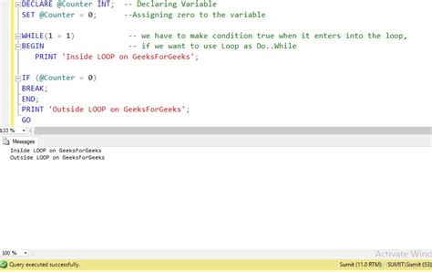 Sql Server Conditional Statements Geeksforgeeks