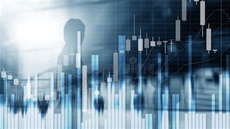 B Rse Diagramm Und Stangen Kerzenst Nder Diagramm Stockbild Bild Von