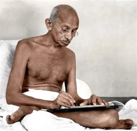 Mahatma Gandhi Writing At Birla House Mumbai Maharashtra