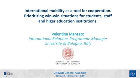 Valentina Manzato International Relations Programme Manager