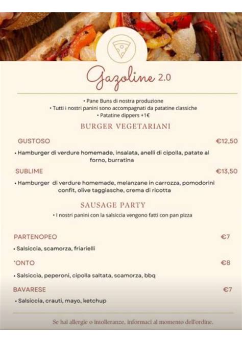 Speisekarte Gazoline Risto Pizza Cuneo In Cuneo Thefork