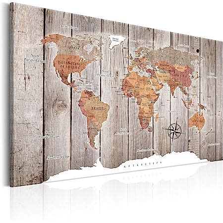 Murando Impression Sur Toile Intissee Carte Du Monde Tableau Parties