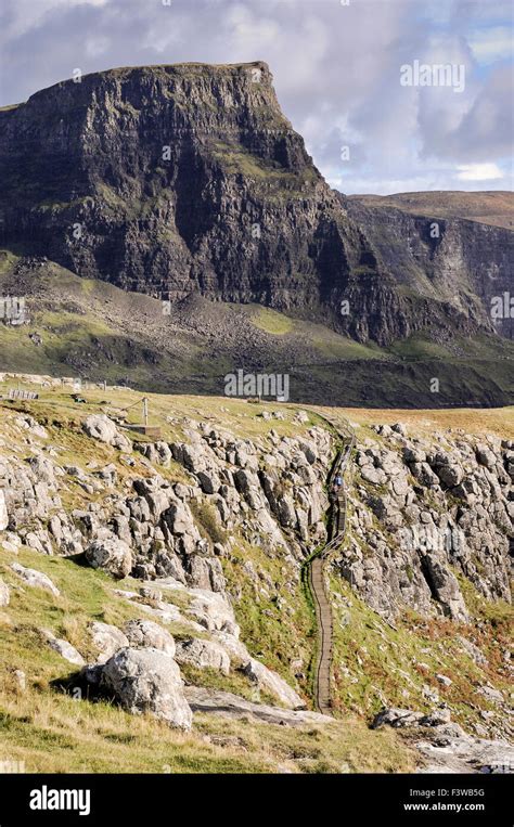 Waterstein Head And Steps Leading Down Cliffs At Neist Point Isle Of