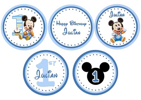 Baby Mickey Mouse St Birthday Cupcake Toppers By Xochitlmontana