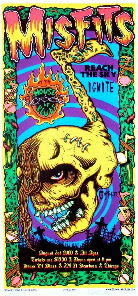 Misfits Concert Poster Art Obsessed With Skulls Carteles De Música