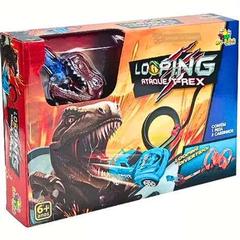 Pista De Corrida Ataque T Rex Looping 360 Carrinho