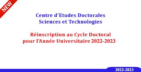 Avis Aux Doctorants Inscrits Au Centre Detudes Doctorales Sciences Et