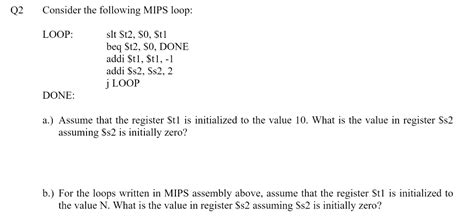 Solved Consider The Following Mips Loop Loop Slt Chegg