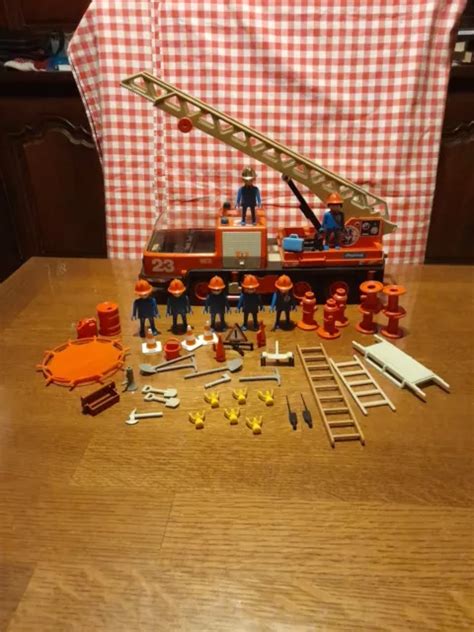 Playmobil Vintage Pompier Camion Grande Chelle Set De