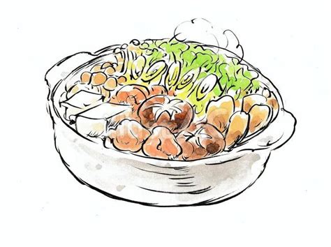 寒くなると食べたい 寄せ鍋2イラスト No 23195876／無料イラストフリー素材なら「イラストac」