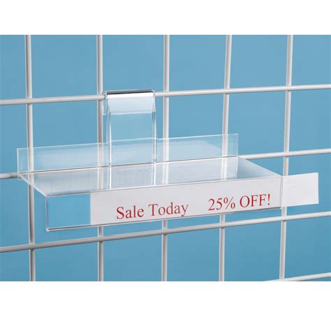 Acrylic Grid Shelf In W X In D With In Sign Holder