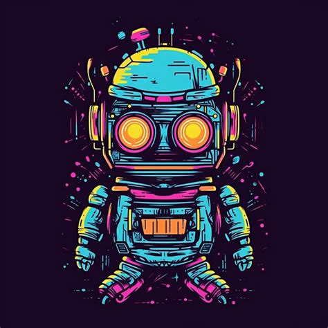 Premium Photo Robot Illustration On A Dark Background