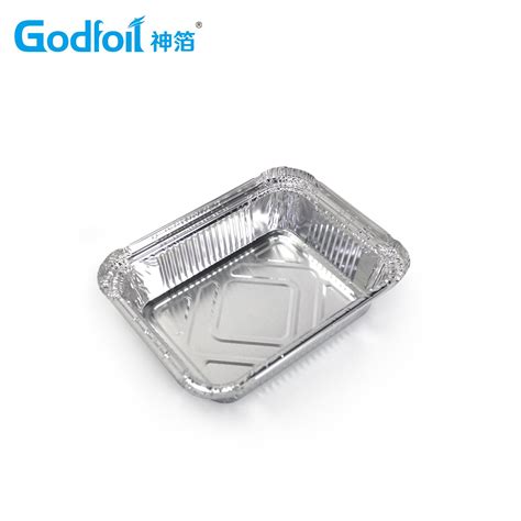 Rectangular Aluminum Foil Container Takeaway Food Packaging Box From