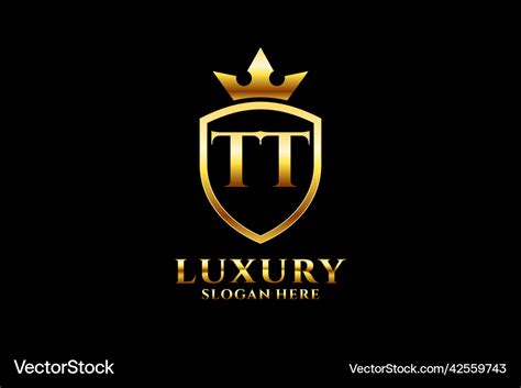 Initial Tt Elegant Luxury Monogram Logo Or Badge Vector Image