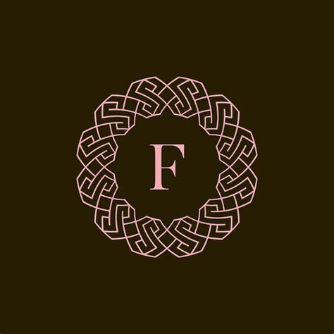 Premium Vector Initial Letter F Ornamental Border Circle Frame Logo