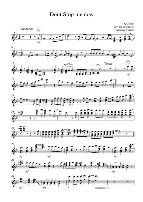 Dont Stop Me Now Arr Kateryna Sushko By Queen Sheet Music For Instrumental Solo At Sheet