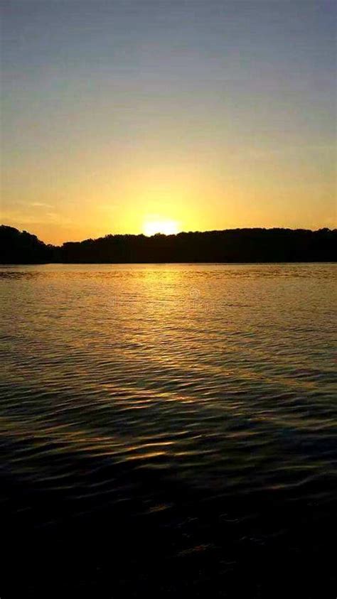Beautiful Sunset Over Prairie Creek Reservoir In Delaware County