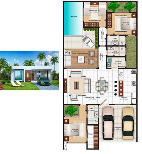 Plantas De Casas Com 3 Quartos 37 Inspirações E Projetos Grátis