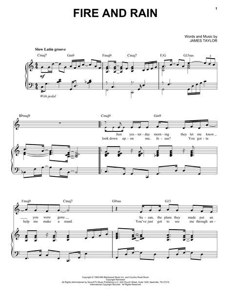 James Taylor Fire And Rain [jazz Version] Arr Brent Edstrom Sheet