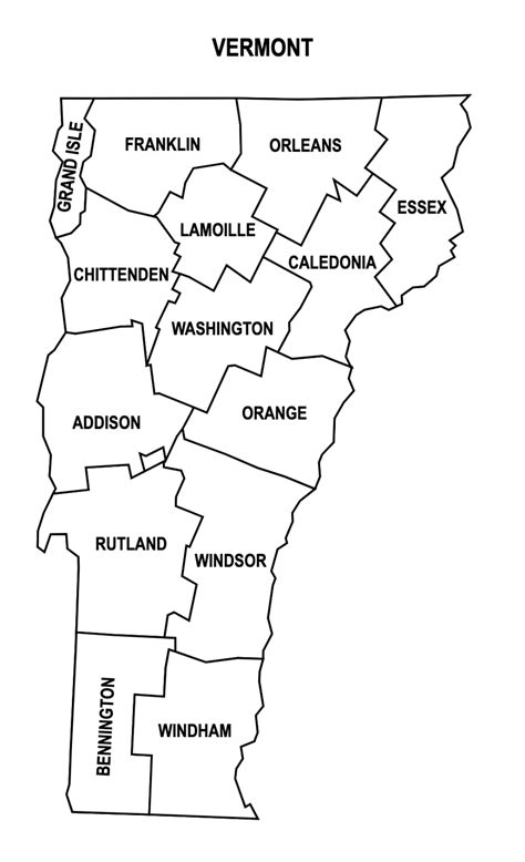 Vermont County Map Editable And Printable State County Maps