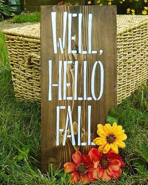 Well Hello Fall Quotes Custom Fall Signs Rustic Halloween - Etsy