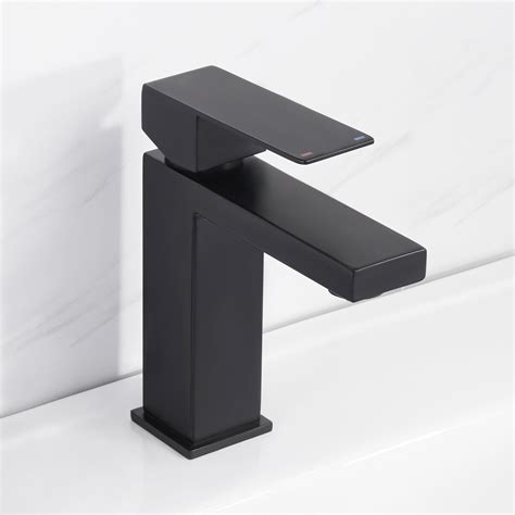 KES Bathroom Faucets Black Bathroom Faucet cUPC Vanity Faucet Stainless Steel Single Hole for ...