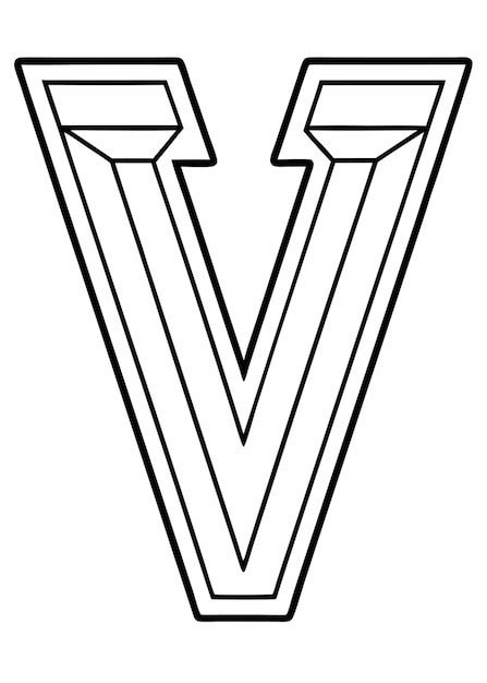 Большая буква v для окрашивания векторной иллюстрации | Премиум AI ...