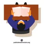 Man Is Reading A Book Public Domain Vectors