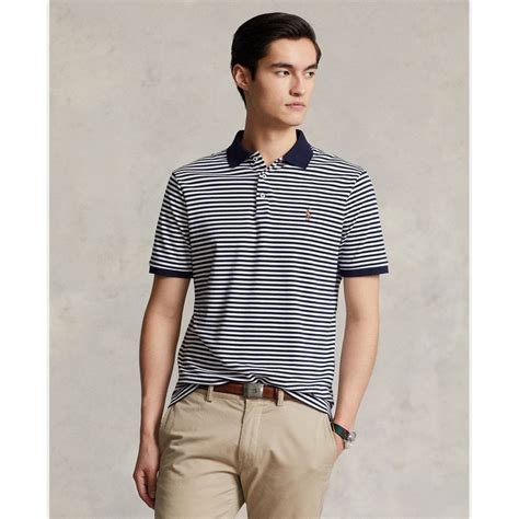 Polo Ralph Lauren Mens Custom Slim Fit Striped Polo Shirt Mens From