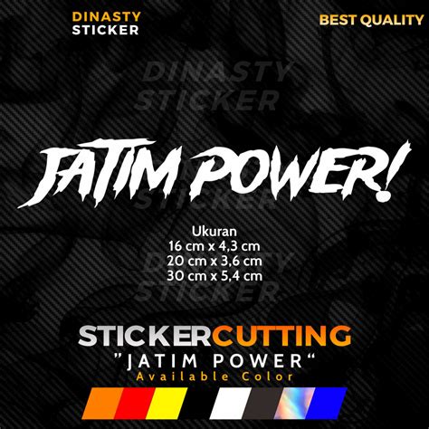 Jual STICKER STIKER CUTTING JATIM POWER RACING CAR ENTHUSIAST FORTUNER