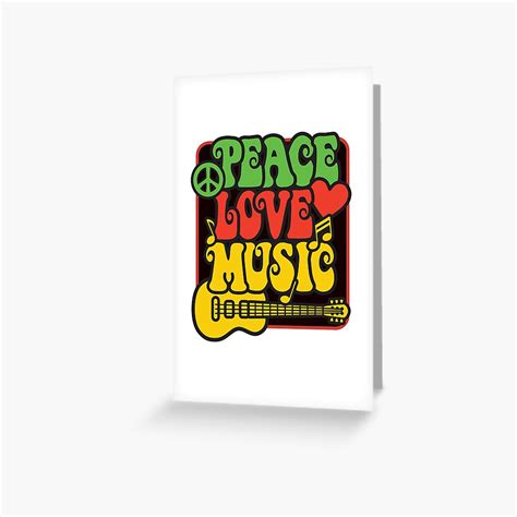 Rasta Peace Love Music Greeting Card For Sale By Lisann Redbubble