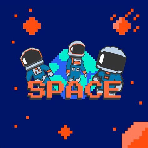 Vecteur De Conception Astronout Pixel Art Vecteur Premium