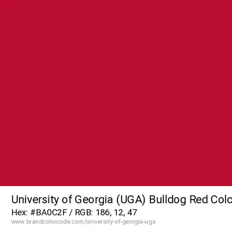 University Of Georgia Uga Brand Color Codes