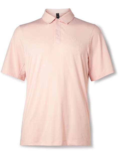 Lululemon Logo-appliquéd Stretch Recycled-piqué Golf Polo Shirt In Pink ...