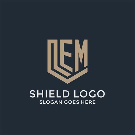 Initial EM Logo Shield Guard Shapes Logo Idea 27270659 Vector Art At