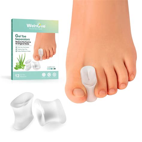 Welnove Gel Toe Separators And Bunion Toe Spacers Pack With Aloe