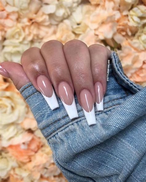 Pin On Nail Inspo White Tip Acrylic Nails French Tip Acrylic Nails