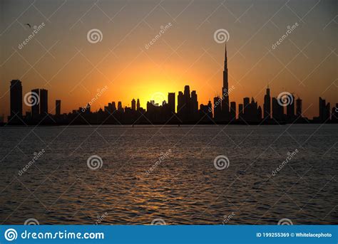 Dubai Slyline From Dubai Creek Harbour And Dubai Canal To Downtown And