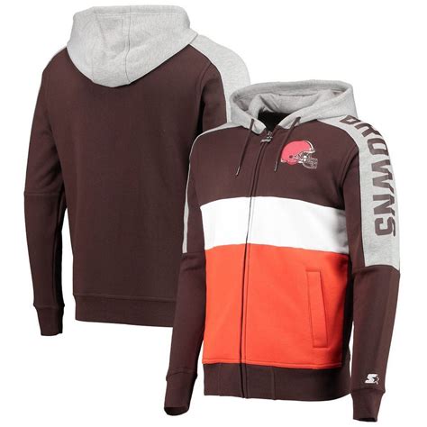 Starter Men S Brown Orange Cleveland Browns Playoffs Color Block Full