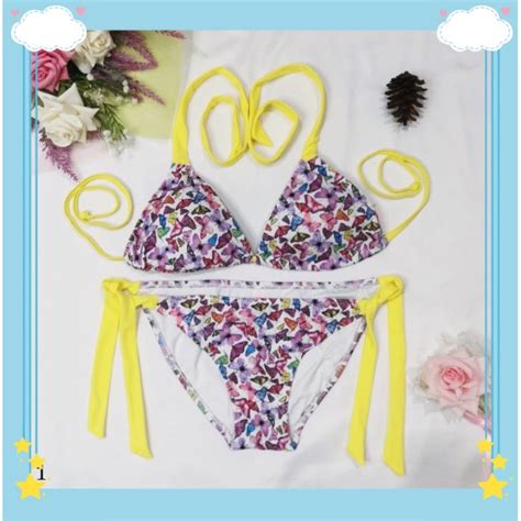 Jual Baju Renang Murah Import Antiuv Satu Set Motif Bikini