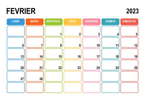 Calendrier Février 2023 Calendriersu