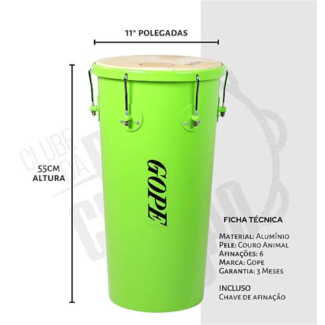 Rebolo Tantan Gope 11 55cm Store Verde Cônico Alumínio Instrumentos