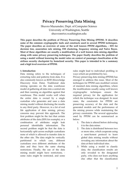 Privacy Preserving Data Mining