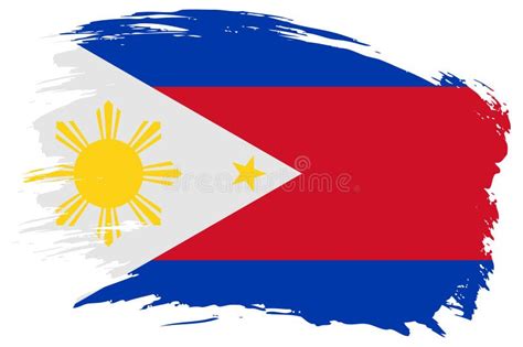 Philippines Brush Stroke Flag Vector Background Hand Drawn Grunge