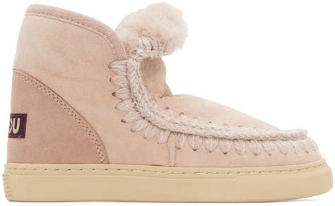 Mou Pink Suede Boots Ssense Canada