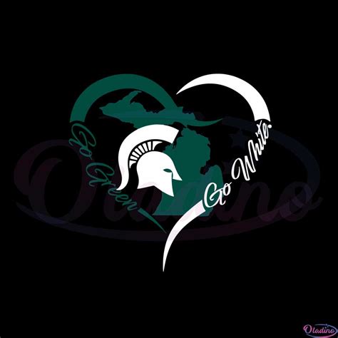 Spartan Strong Go Green Heart Michigan State University Svg