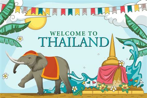 Welcome To Thailand Background 24069715 Vector Art At Vecteezy