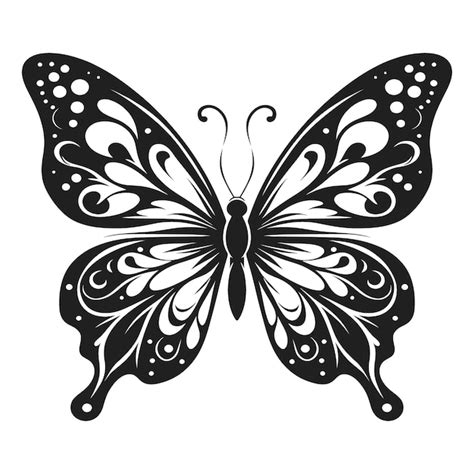 Una mariposa con una ilustración de mariposa vectorial en blanco y